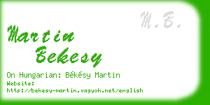 martin bekesy business card